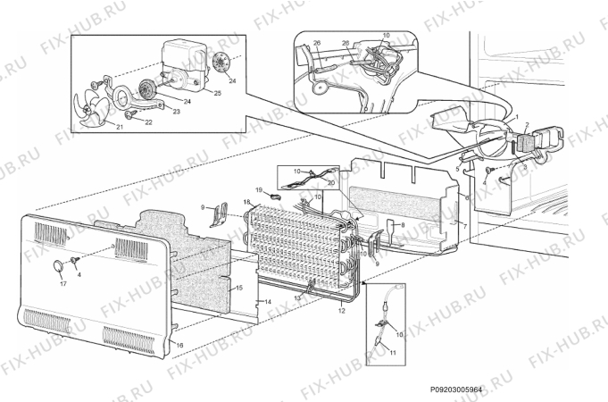 Взрыв-схема холодильника Electrolux ENB51800X-RE - Схема узла Section 3